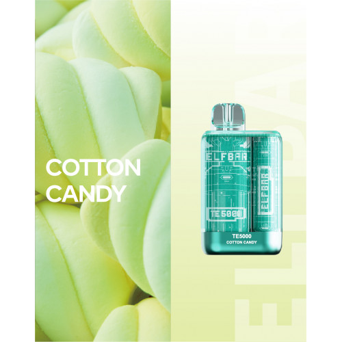 Электронная сигарета Эльф Бар 5000 затяжек Сладкая Вата (Elf Bar TE 5000 Cotton Candy)